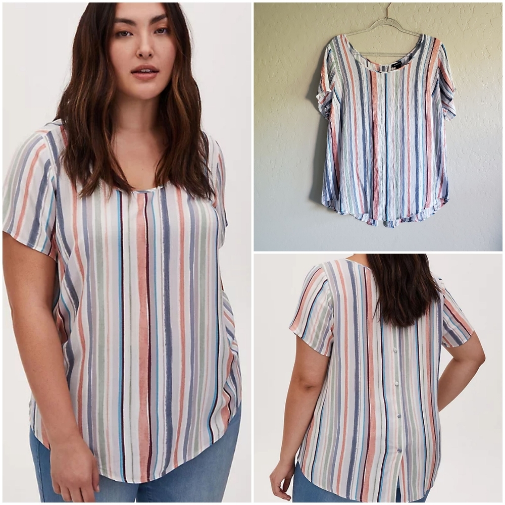 ⭐4/$20 Torrid Abbey Button Back Top Size‎ 1